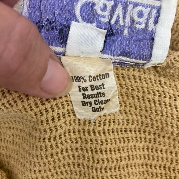 Joy Charlotta XS Cotton Knit Dress Tie Belt Mustard Yellow Side Slit Boho - Picture 16 of 16